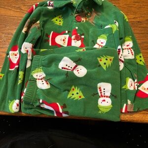 Carter's Green Holiday Pajama Set with Festive Prints